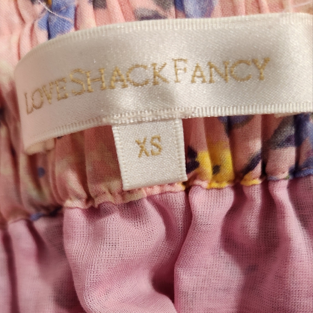 LoveShackFancy Ruffle Mini Skirt in Exploded Pink XS - Picture 9 of 9